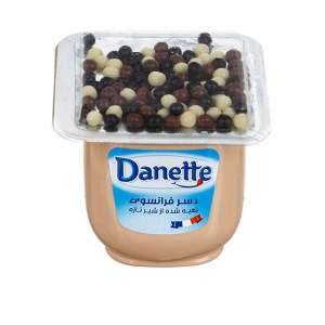 دسر شیری با طعم بیسکوئیت با دراژه شکلاتی مغزدار دنت