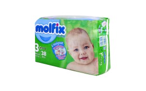 پوشک مولفیکس دو قلو متوسط سایز 3